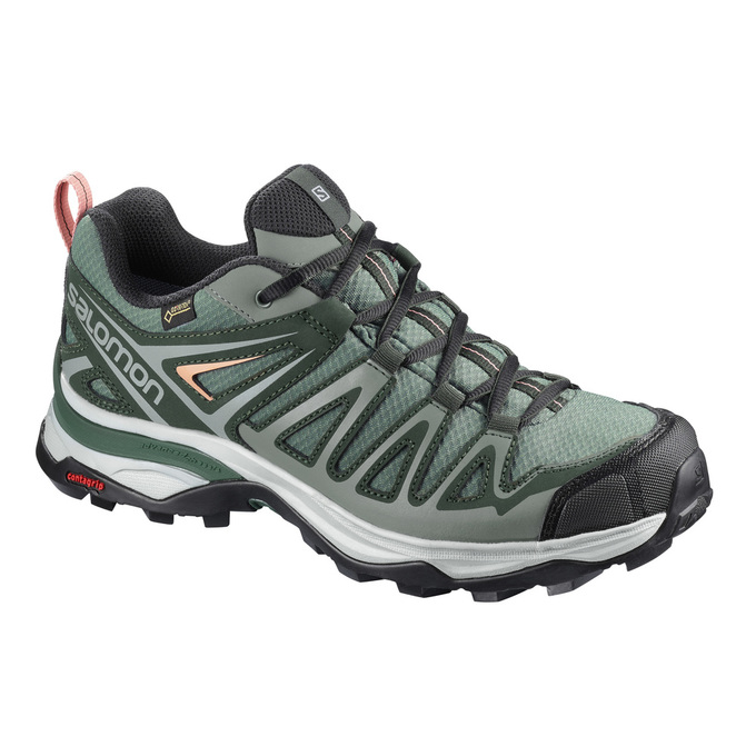 Salomon Singapore Womens Hiking Shoes - X ULTRA 3 PRIME GTX® W Light Green | 05437-ZSRJ